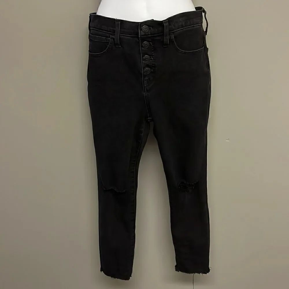 Madewell Black 10” High-Rise Distressed Jeggings- 26 Petite